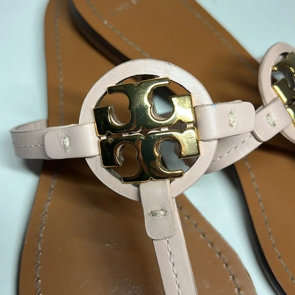 Tory Burch Miller Leather Sandals (Seashell Pink) Women’s Size 9.5 M - Picture 3 of 16